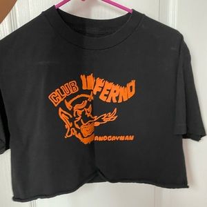 never worn brandy melville club inferno graphic cropped tee